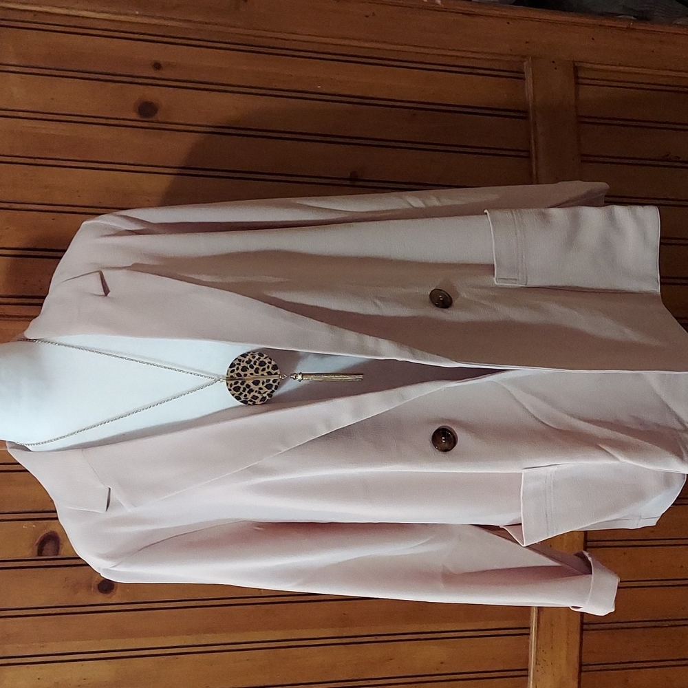Blush pink hip length blazer..NWT